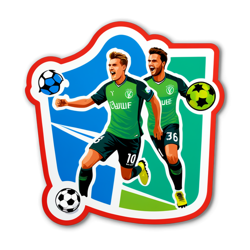 Nálepka fotbalových prvků pro zápas Wolfsburg – Hoffenheim