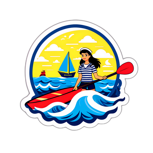 Морская наклейка с Лизой в роли моряка