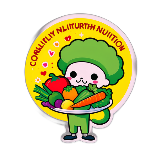 Sticker divertido de Cormillot con plato saludable
