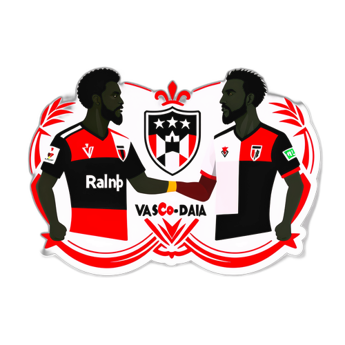 Diseño de una pegatina que celebra la rivalidad entre São Paulo y Vasco da Gama