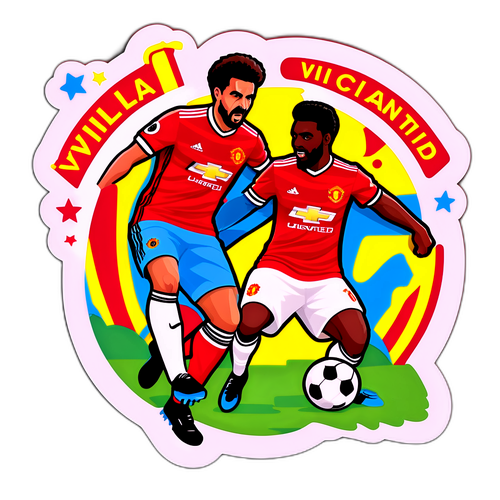 Stiker Perlawanan Villa-Man United