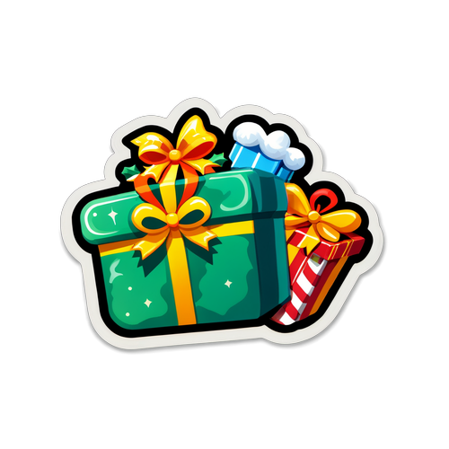 Stickers de Célébration de Noël avec Cadeaux