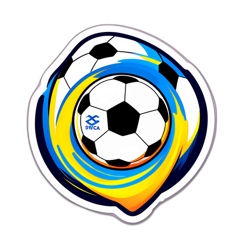 Stiker Bola Sepak dengan Logo CONMEBOL Sudamericana