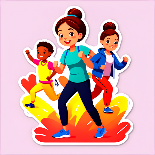 運動を楽しむキャラクターのイラスト