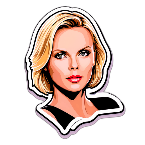 Stylischer Sticker von Charlize Theron