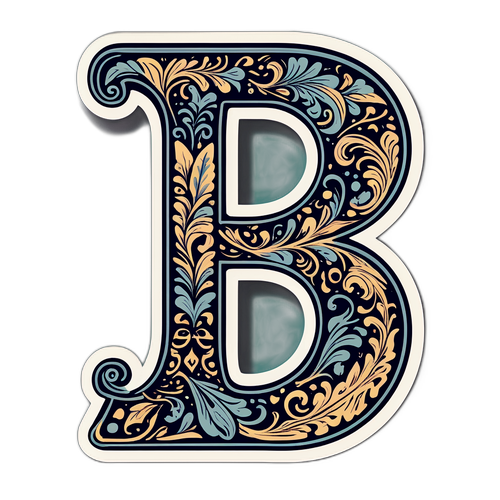 Stiker Huruf D yang Elegan