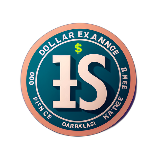 Sticker com a taxa de câmbio do dólar