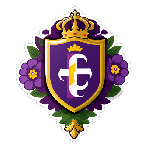 Stickers del Crest della Fiorentina con Fiori Viola