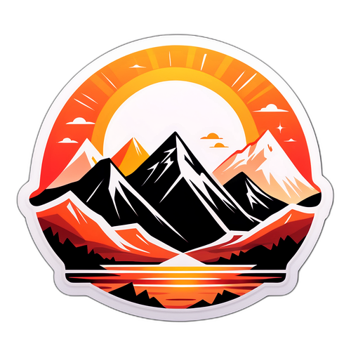 Minimalist Bjergklipper med Solopgang