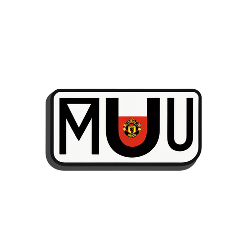 Sticker Minimalis 'MU': Lambang Kebanggaan Peminat Manchester United!