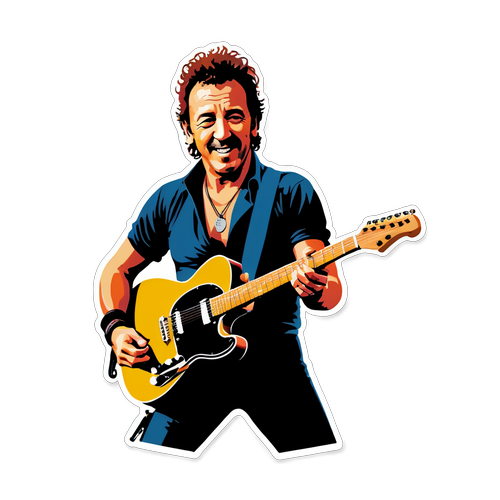 Bruce Springsteen: Legenden Med Gitarren och Den Ikoniska Bandanan!