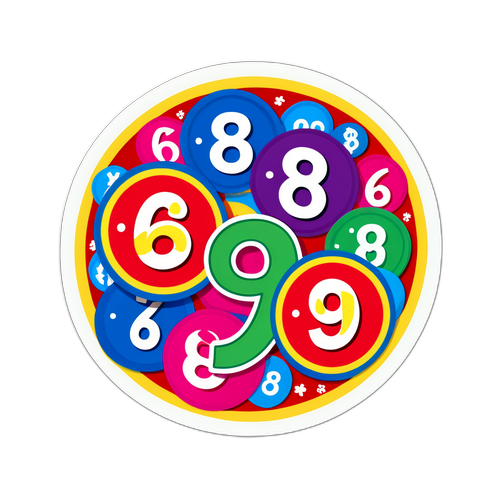 Sticker cu simboluri norocoase și numerele loteriei 6/49