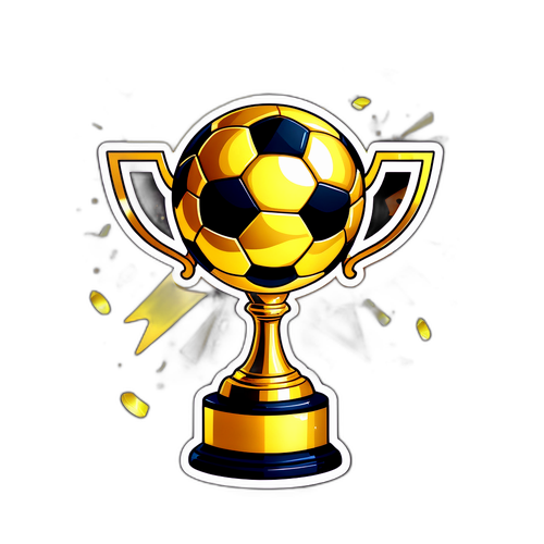 Troféu de Ouro com Bola de Futebol