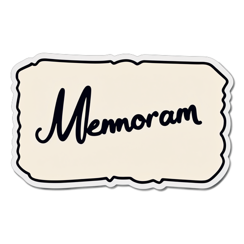 Наклейка з рукописним підписом 'Memorandum' на стильному фоні канцелярського паперу