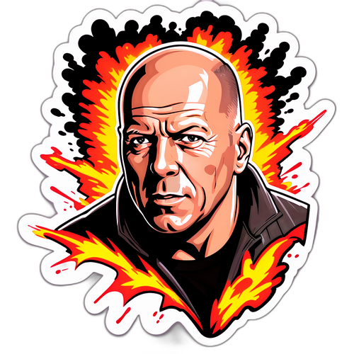 Actieheld Bruce Willis Sticker