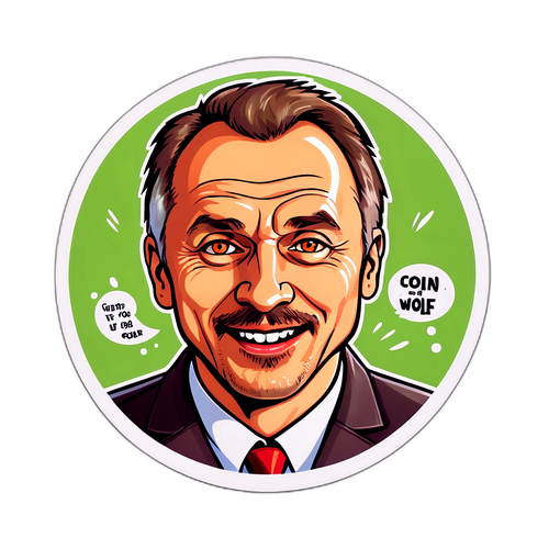 Petr Wolf s vtipným popiskem