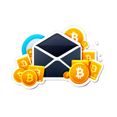 Işıltılı Zarf ve Bitcoin Sembolleri