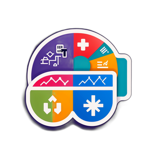 배당소득 분리 과세 관련 아이콘과 그래프를 조합한 스티커 디자인