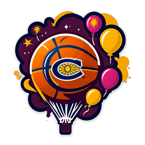 Balón de baloncesto con logos de los Pacers y Cavaliers
