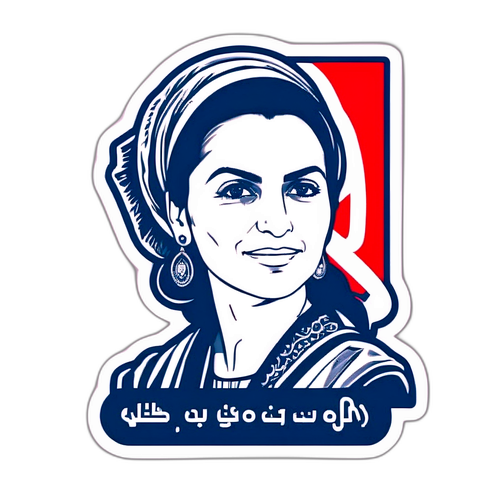 Romina Pourmokhtari med politiska symboler och kraftfull slogan