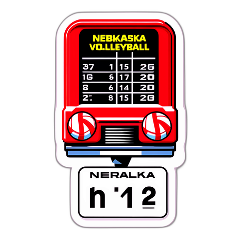 Nebraska Volleyball Scoreboard Sticker