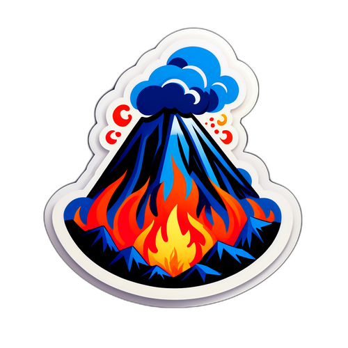 火山自然奇观贴纸