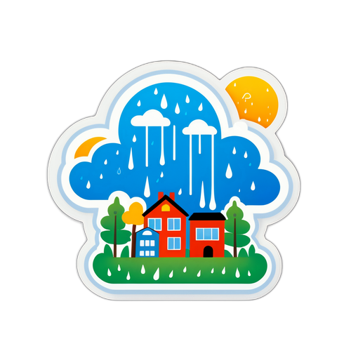大雨天气贴纸