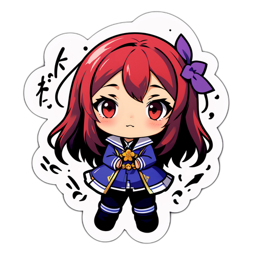 可愛いくてデフォルメされた小島瑠璃子のキャラクターのステッカー