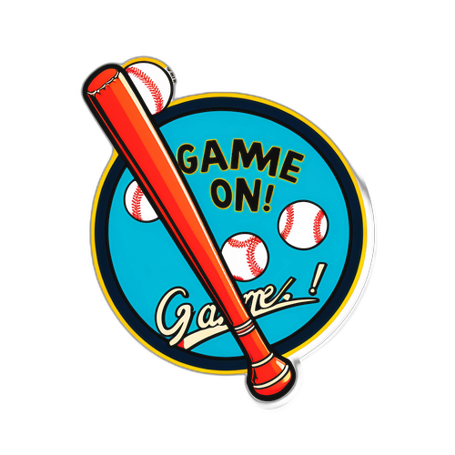 Vintage Baseball Bat and Ball Sticker - Game On!