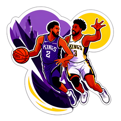 Action-Packed Kings vs Pelicans Basketball Sticker