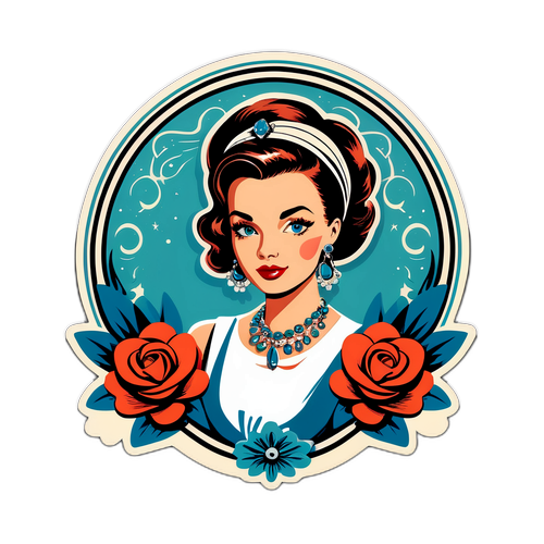 Stylový retro design s vintage prvky a šperky