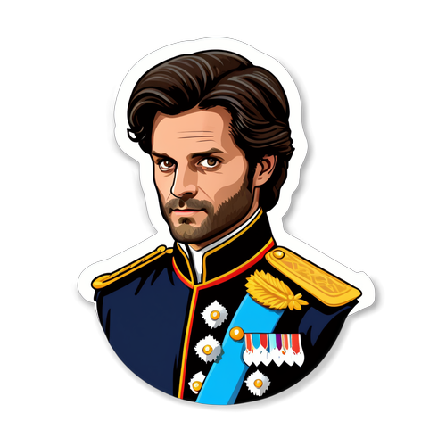 Sticker med Prins Carl Philip i kunglig klädsel