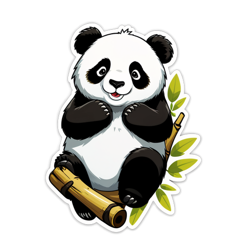 Le Panda qui Fait Fondre les Coeurs : Découvrez ce Sticker Adorable qui Apporte de la Joie!