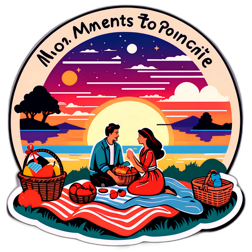 रोमांटिक सूर्यास्त पिकनिक