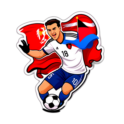 Livlig klistermærke til Albania vs Serbia kamp