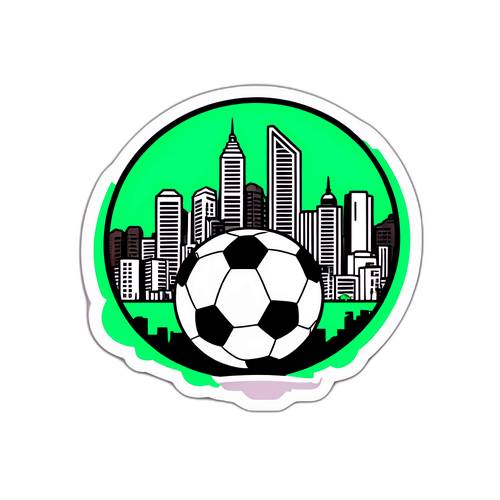 São Paulo Skyline with Atlético Nacional Colors