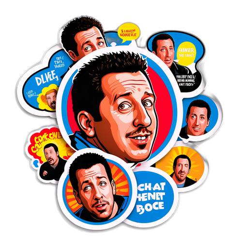 Komediowy sticker z Adamem Sandlerem w różnych rolach filmowych