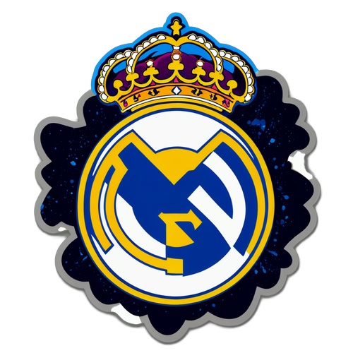 Real Madrid Emblem with Colorful Splash