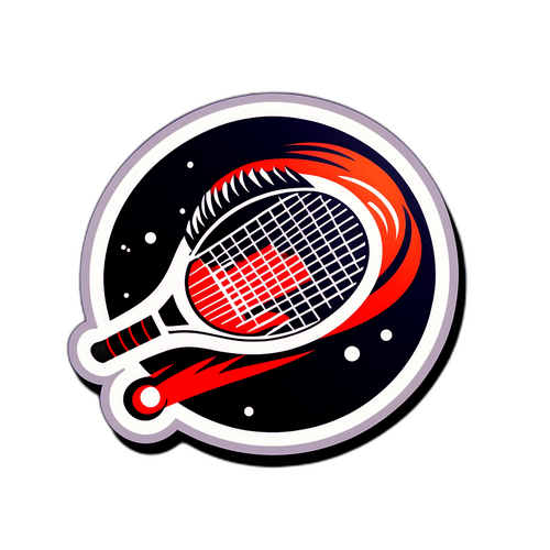 バドミントンラケットとシャトルコックのダイナミックなイラスト