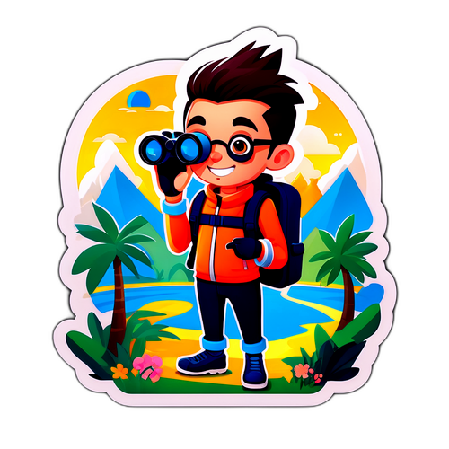 Διασκεδαστικός χαρακτήρας GPS με χάρτη και κιάλια