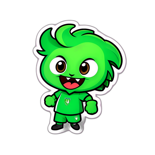 Sticker van de mascotte van Sporting Portugal die vrolijk danst