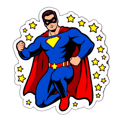 Superheld Sticker van Michael Gregorio