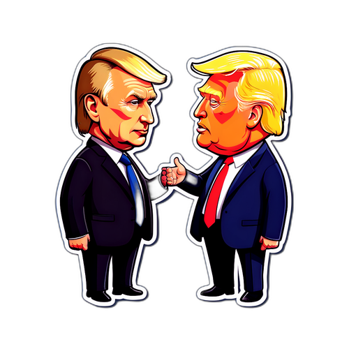 普京与特朗普幽默插画
