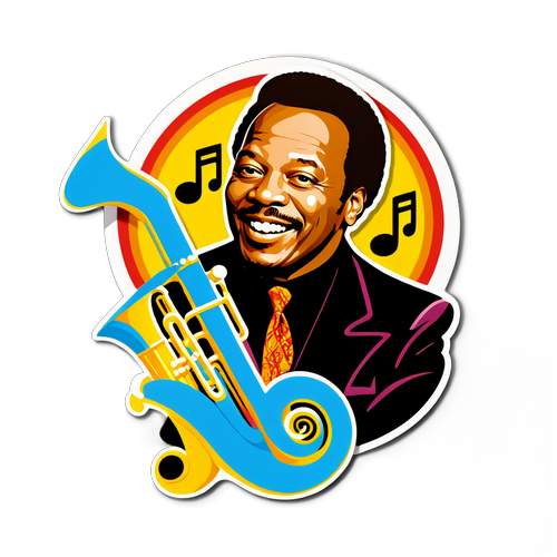 Ontdek de Tijdloze Betovering van Quincy Jones: De 'King of Music' Retro Sticker!