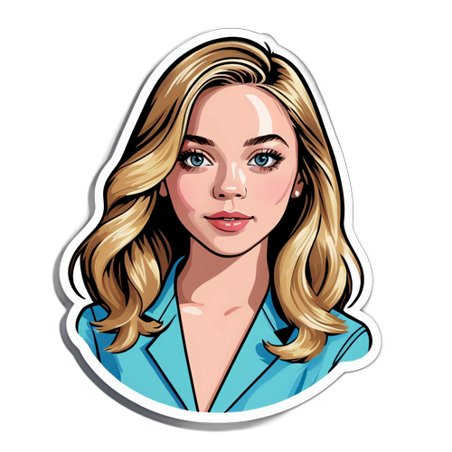 ס sticker של סידני סוויני ברקע glamירי