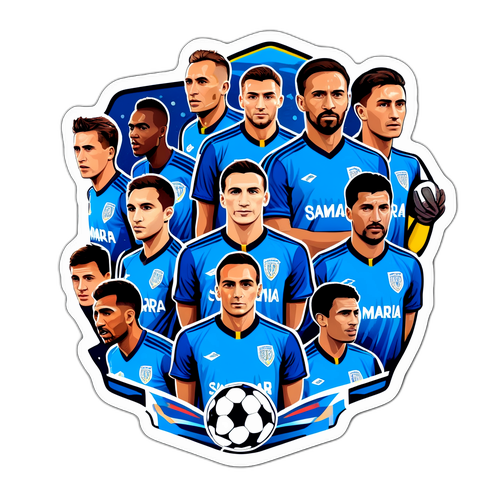 Стикер с мозаикой изображений ФК Самара