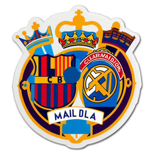 Diseño de sticker que representa el 'Clásico' entre Barcelona y Real Madrid