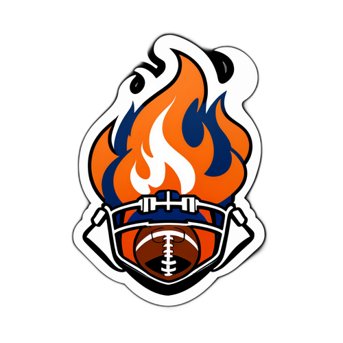 Un balón de fútbol americano en llamas con el logo de la NFL