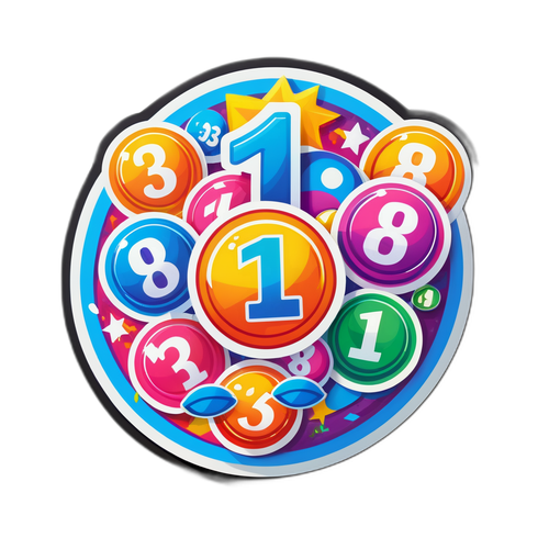Makulay na Sticker ng Mga Resulta ng Lotto