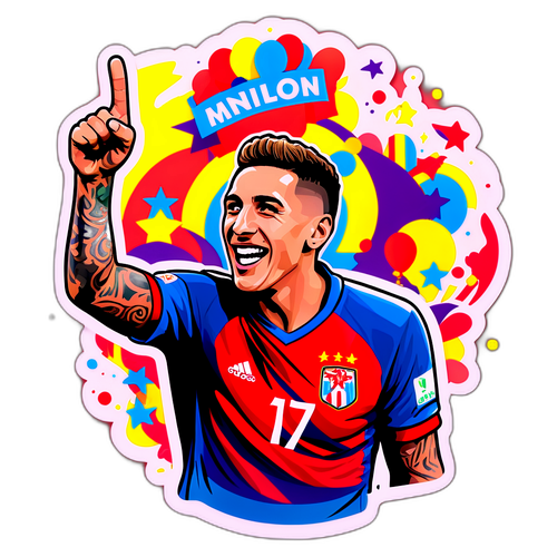 Sticker de 'Milton Giménez' en celebración tras un gol